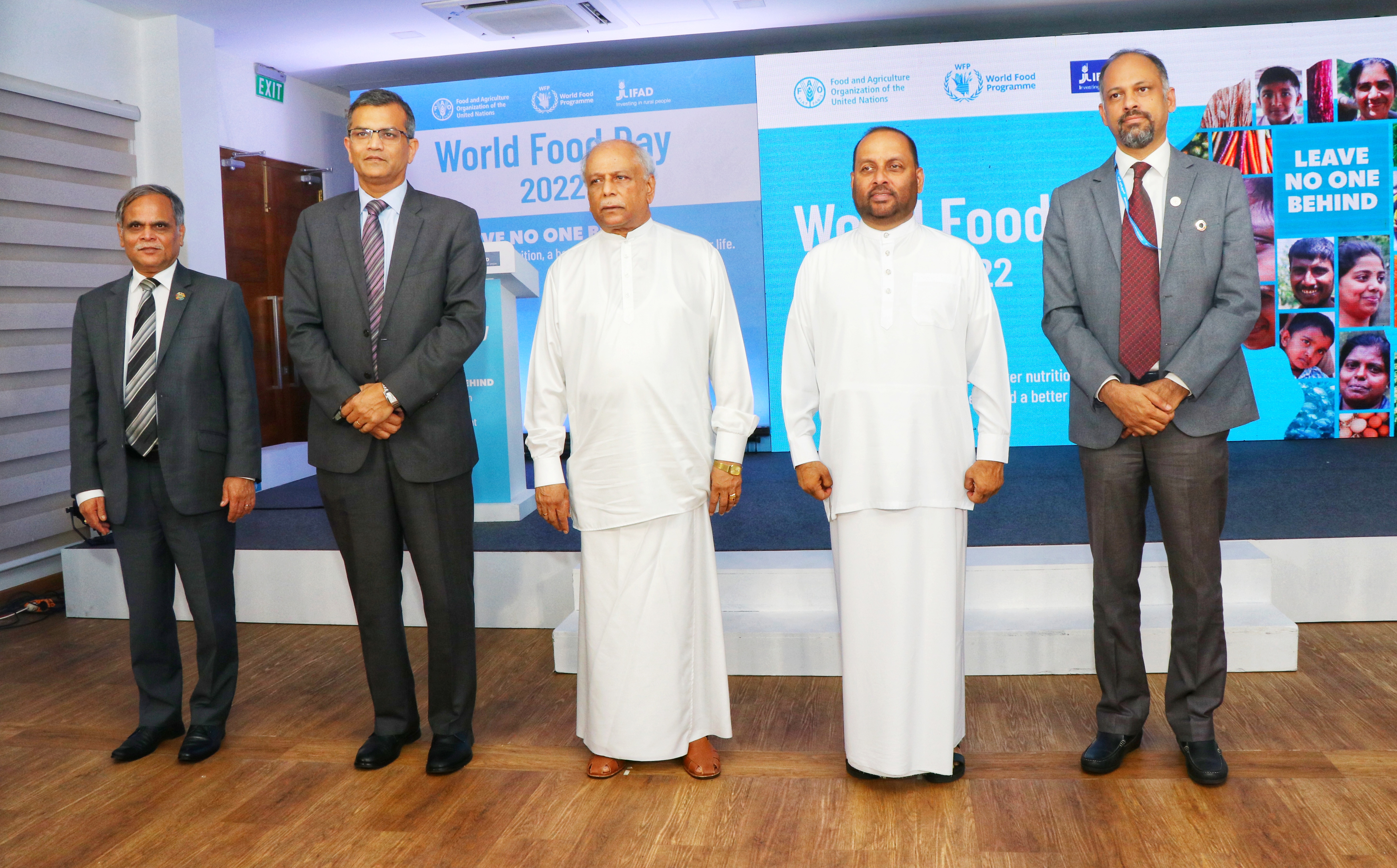 The Food and Agriculture Organization of the United Nations (FAO), together with the International Fund for Agricultural Development (IFAD) and the United Nations World Food Programme (WFP), marked World Food Day at an event at the UN in Colombo today [14]. Seen in the image are Prime Minister Hon. Dinesh Gunawardena, Minister of Agriculture Hon. Mahinda Amaraweera, United Nations Acting Resident Coordinator in Sri Lanka, Sarat Dash, Representative of the FAO for Sri Lanka and the Maldives, Vimlendra Shara