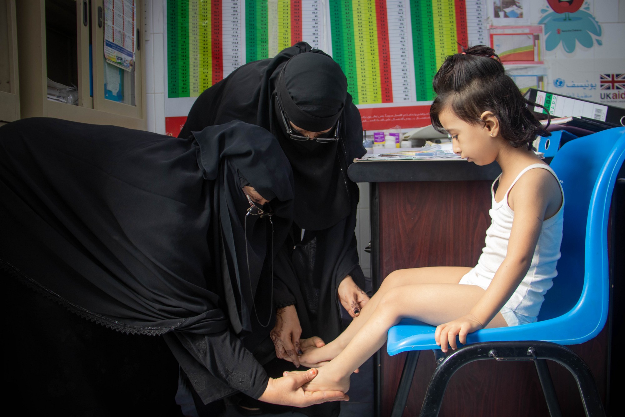 Girl in a WFP-backed clinic