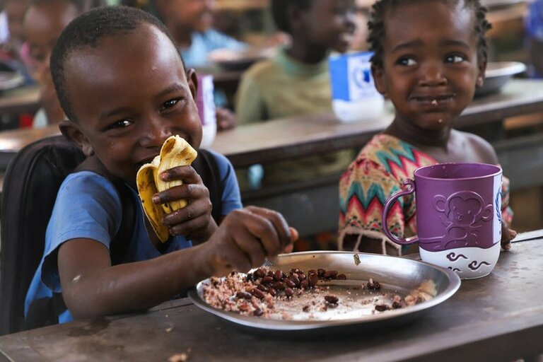 Almost half of school children get free meals, report shows, but most vulnerable still miss out amid global food crisis