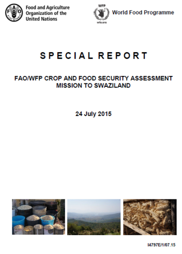 Swaziland - FAO/WFP Crop and Food Security Assessment Mission, July 2015