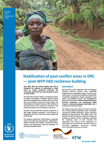 Stabilization of post-conflict areas in DRC – joint WFP-FAO resilience building (December 2020)