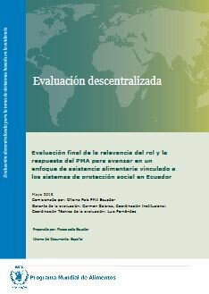 Ecuador, Food Assistance Linked to Social Protection: an Evaluation