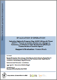 West Africa, Operation Evaluation: Regional EMOP 200777 Providing life-saving support to households in Cameroon, Chad, and Niger directly affected by insecurity in northern Nigeria