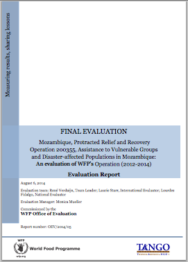 Mozambique PRRO 200355 Assistance to Vulnerable Groups and Disaster Affected Populations: An Operation Evaluation