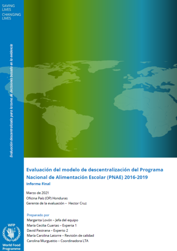 Honduras, Decentralization of the National School Feeding Programme (2016-2019): Evaluation