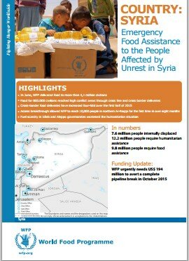 WFP SYRIA SITUATION REPORT, JUNE 2015