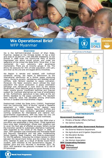 WFP Myanmar: Wa Operational Brief