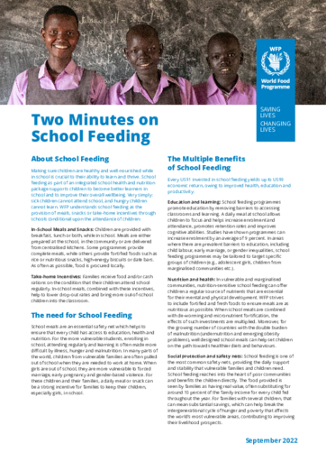 Two Minutes on School Feeding 2022