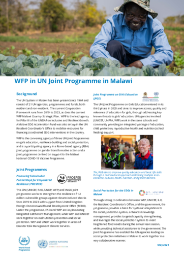 2021 - WFP in UN Joint Programme in Malawi, May 2021