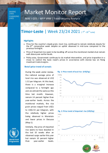 WFP Timor-Leste - Market Monitor - 7-20 June 2021