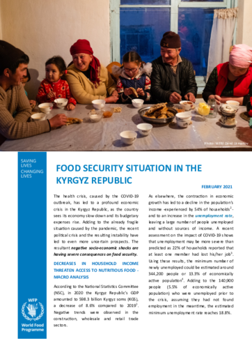 Kyrgyz Republic – Food Security Situation - 2021