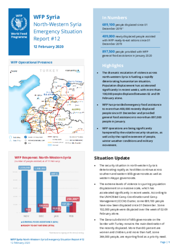 North-Western Syria - Emergency Situation Report no.12