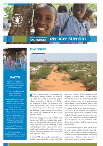 Food Assistance to Refugees - WFP Factsheet