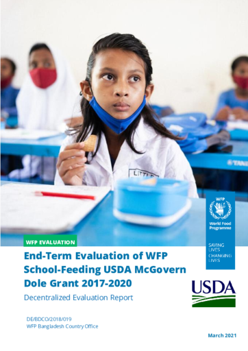 Bangladesh, School Feeding USDA McGovern Dole Grant 2017-2020: end-term evaluation