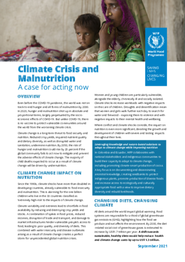 Climate Crisis and  Malnutrition - A case for acting now