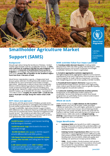 2021 – Smallholder Agricultural Market Support (SAMS) Factsheet – WFP Malawi, June 2021