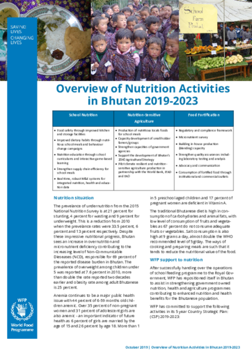 Overview of Nutrition Activities in Bhutan 2019-2023