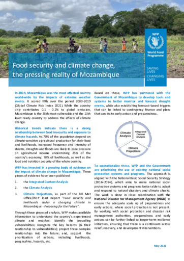 Food security and climate change, the pressing reality of Mozambique