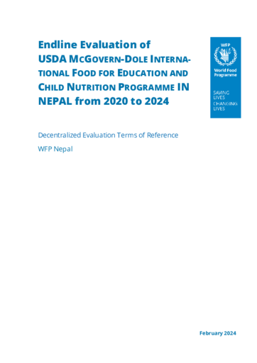 Nepal, Endline Evaluation of USDA McGovern-Dole International Food for Education and Child Nutrition Programme 2020-2024