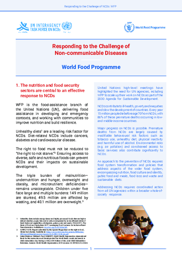 Responding to the challenge of non-communicable diseases (NCD)