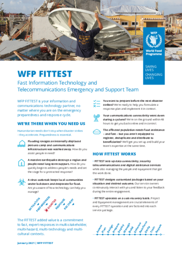 WFP FITTEST: Fast Information Technology and Telecommunications Emergency and Support Team - 2021