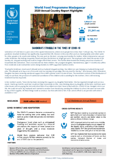 WFP Madagascar: 2020 Annual Country Report Highlights