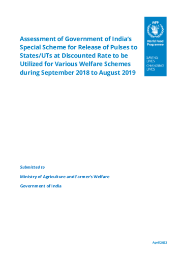 Assessment of Government of India’s Special Scheme for Release of Pulses to States/UTs at Discounted Rate to be Utilized for Various Welfare Schemes during September 2018 to August 2019 