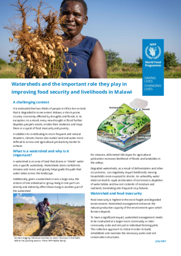 2021 – Watershed Management Factsheet – WFP Malawi, July 2021