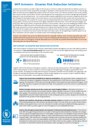 WFP Armenia - Disaster Risk Reduction Initiatives