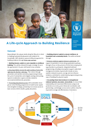 2021 – Life-cycle Approach to Building Resilience Factsheet – WFP Malawi, May 2021