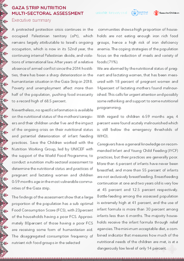 Executive Summary - Multisectoral nutrition assessment - WFP, Unicef and Save the Children