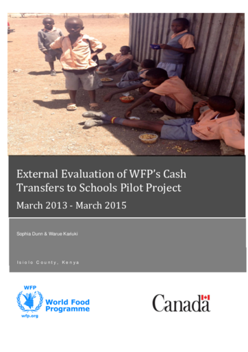 External Evaluation of WFP’s Cash Transfers to Schools Pilot Project: March 2013 - March 2015