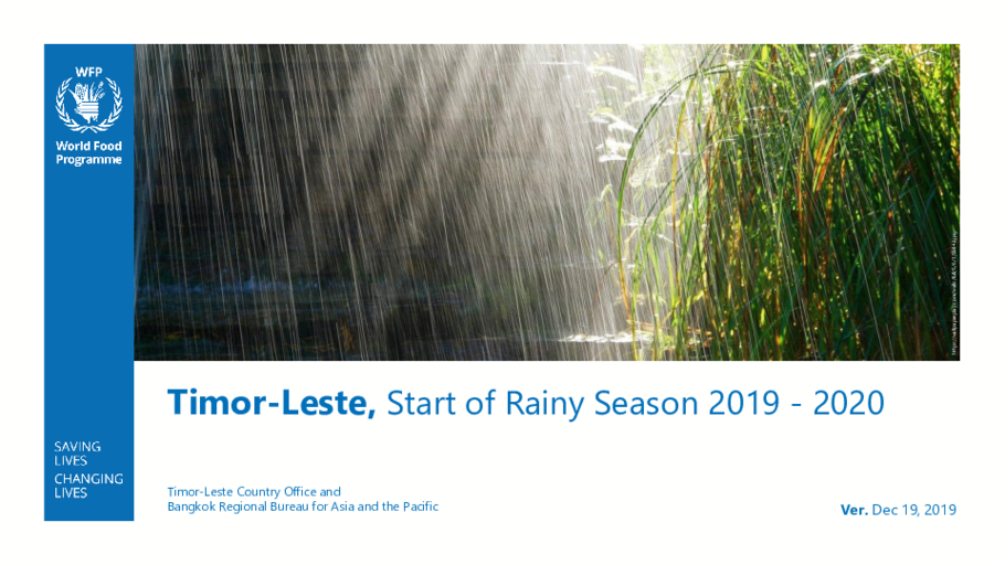 WFP-Timor-Leste - Rainy Season 2019-2020