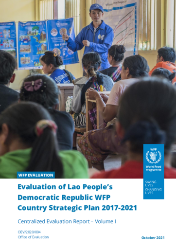 Evaluation of Lao People's Democratic Republic WFP Country Strategic Plan 2017-2021