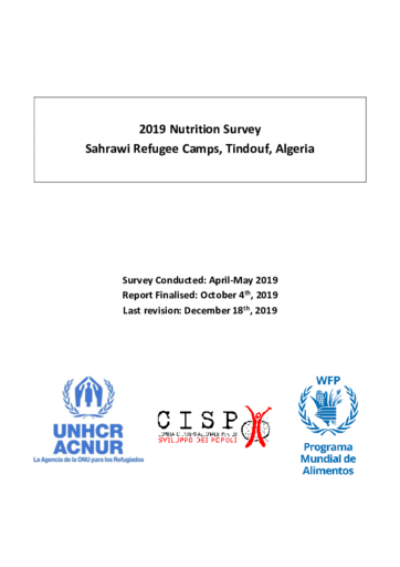Algeria - Nutrition Survey 2019