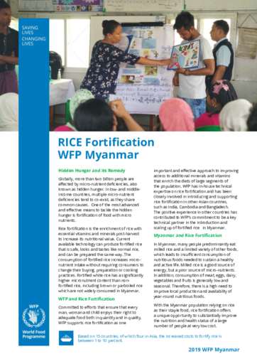WFP Myanmar - Rice Fortification