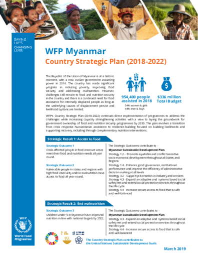Myanmar - Country Strategic Plan - 2018-22   