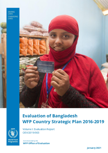 Evaluation of Bangladesh WFP Country Strategic Plan 2016-2019