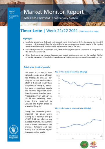 Timor-Leste: Market Monitoring Report   - 24 May-6 June 2021