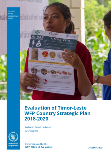 Evaluation of Timor-Leste WFP Country Strategic Plan 2018-2020