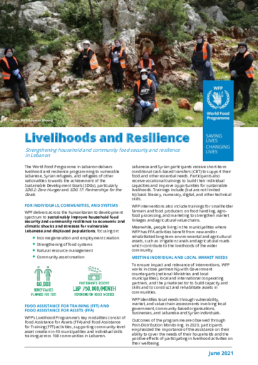 WFP Lebanon - Livelihoods and Resilience - June 2021