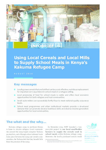 Using Local Cereals and Local Mills to Supply School Meals in Kenya’s Kakuma Refugee Camp