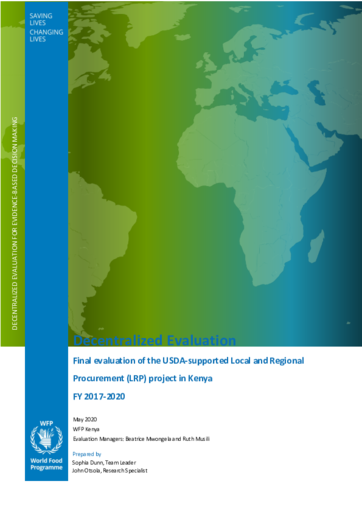 Kenya, USDA-supported Local and Regional Procurement Project 2017-2020: Evaluation