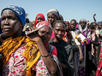 South Sudanese returnees at the Transit Center in Renk. 