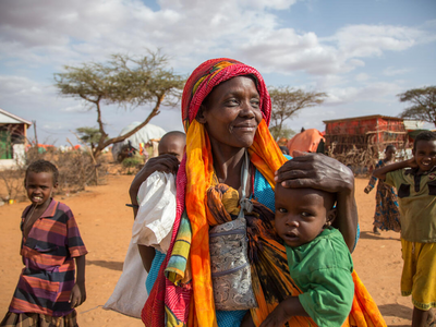 A mother and children in Kabasa IDP camp. 