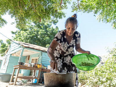 Olga Lima Poncio, a widow who lives with two adult grandchildren.