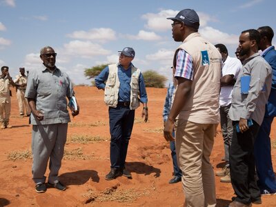 Food security cluster staff in the field