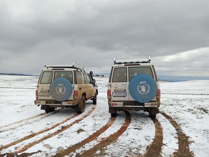 WFP vehicles on mission.