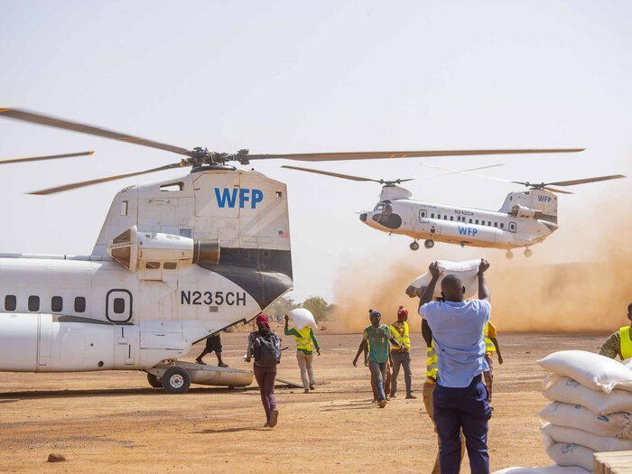 A WFP plane landed in a deserted place