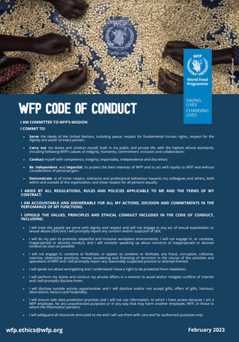 WFP Code of Conduct | World Food Programme